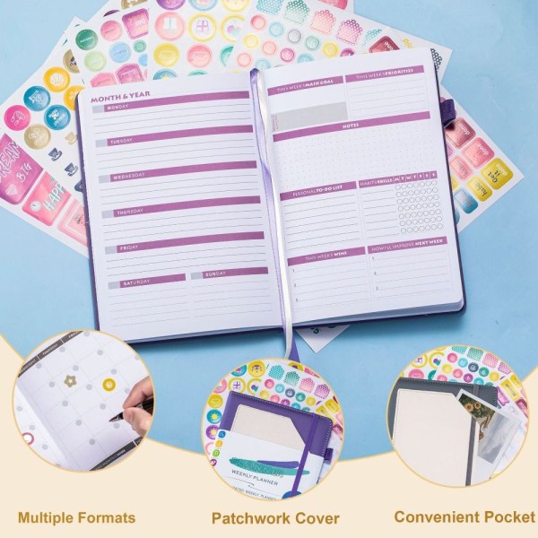 Agenda Planner Itsesitoutuva muistikirja PINK pink