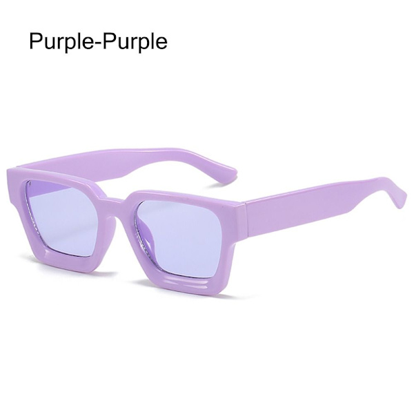 Tykke Firkantede Solbriller Rektangelskærme LILLA-LILLA Purple-Purple