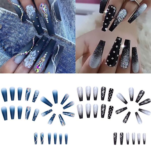 Fake Nails Long French 1 1 1
