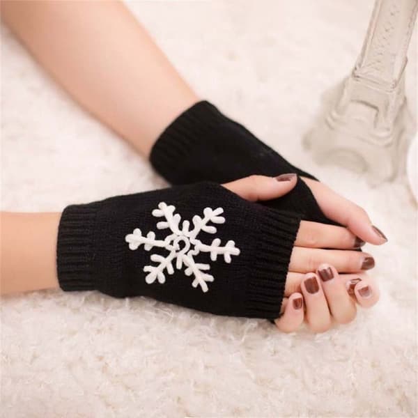 Strikkede Handsker Half Finger Handsker MØRKE GRÅ dark grey