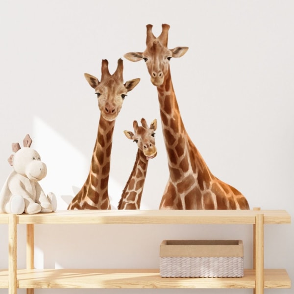 Spotted Giraffe Family Wall Stickers Cartoon Dino Wall Decal