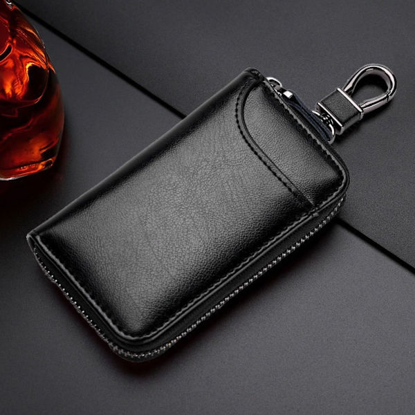 Bilnøkkelveske Nøkkelholder SORT MED SPENNE MED SPENNE Black With Buckle-With Buckle