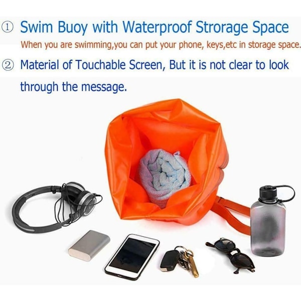 Uimapoiju Air Dry Bag Open Water Swim ORANSI Orange