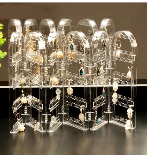 Øreringe Display Holder Øreringe Studs Display Rack transparent 2 Fan-2 Fan