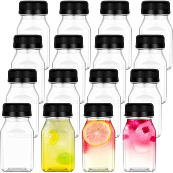 4 Stk Juiceflasker Klare drikkebeholdere 120ML SORT LÅG 120ML Black Lid