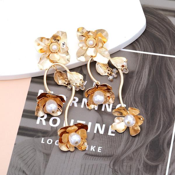 Kvinder øreringe Pearl Flower GULD gold