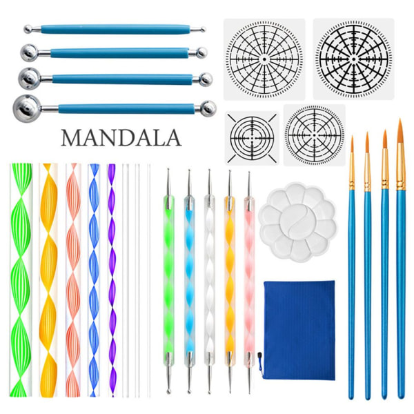 26 stk Mandala Dotting Tool Maling Pensler Kunstpenn