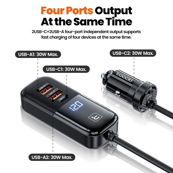 USB Biloplader Biltelefon Oplader Biladapter