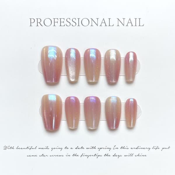 Pure Manual False Nail Pink Aurora Håndlagde Nails M M