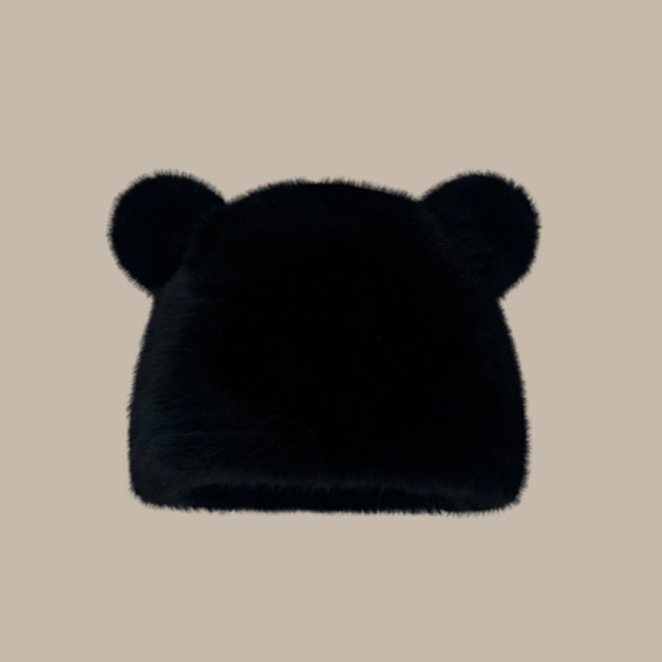 Plysch Bucket Hat Cold Hat SVART black