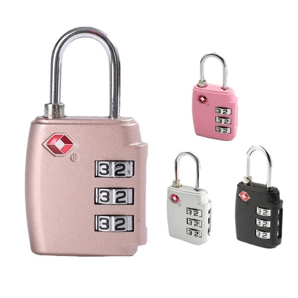 TSA Customs Code Lock Bagage Lösenordslås SVART Black