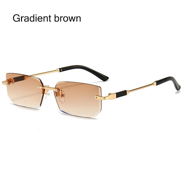 Reunattomat suorakaiteen aurinkolasit Kehyksettomat aurinkolasit GRADIENT Gradient brown