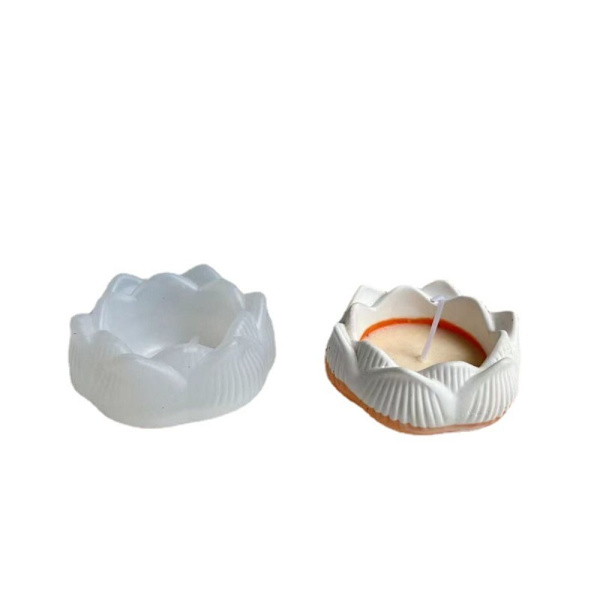 Lotus Candle Jar Silikone Form Blomsteræske Keramikform