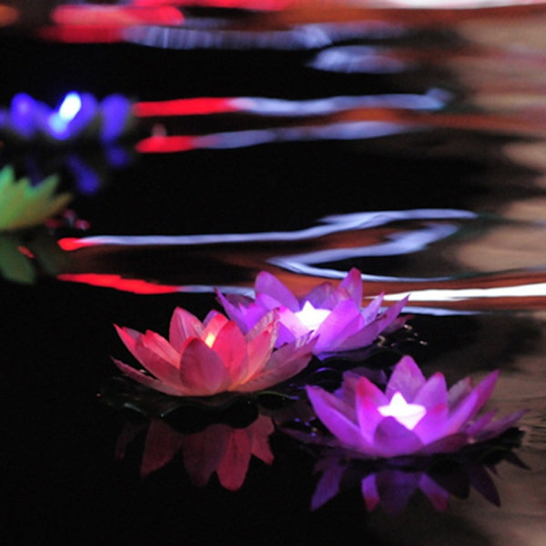 Elektronisk ljus Lotuslampa Floating Lotus Flower Lamps VIT white