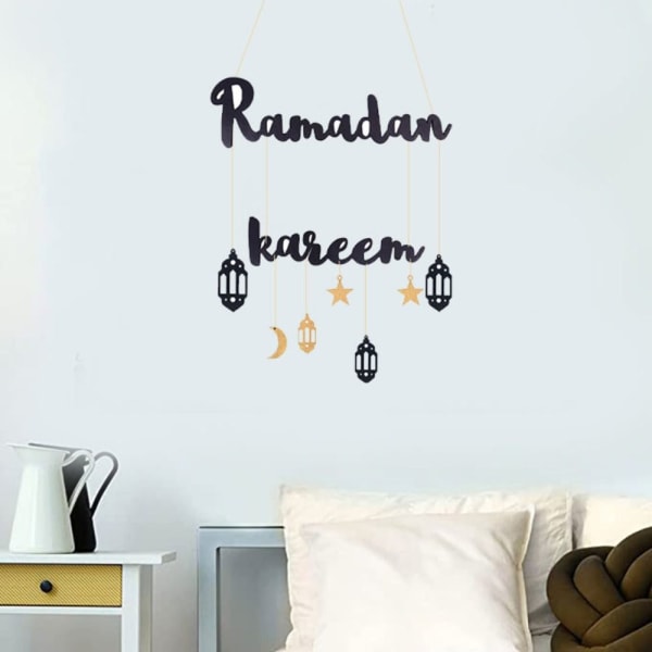 Eid Mubarak Ramadan Kareen Hengende Alfabet Anheng GULL gold
