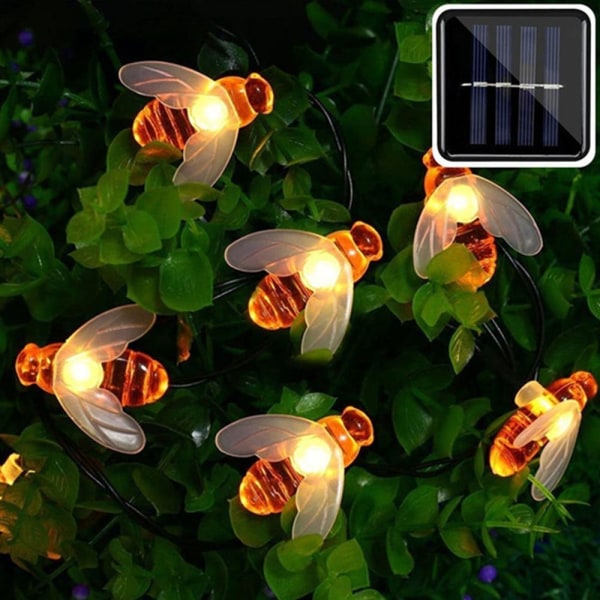 Solar Powered Söt Honey Bee Led String Light