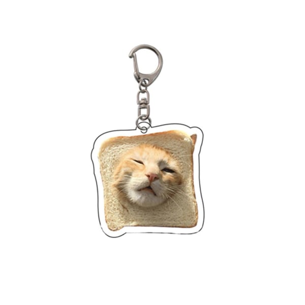 6 stk Toast Cat nøkkelring nøkkelring STIL 1 STIL 1 Style 1