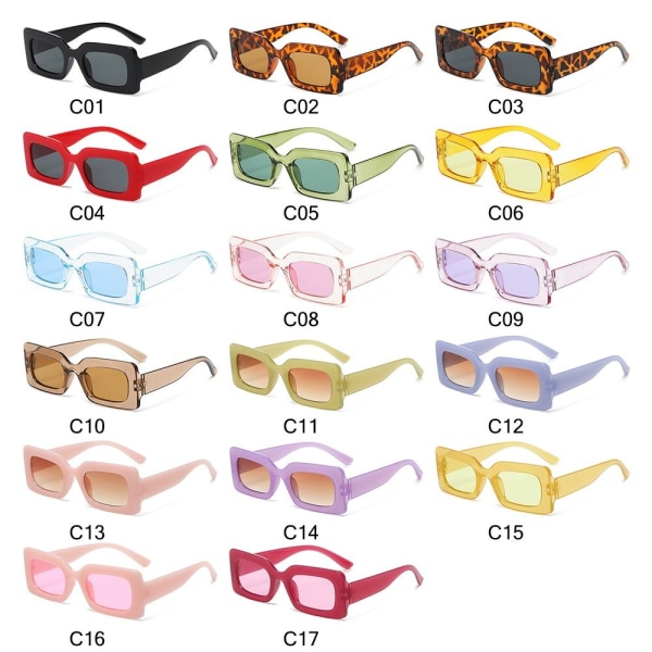 Rektangulære solbriller Y2K solbriller C02 C02 C02