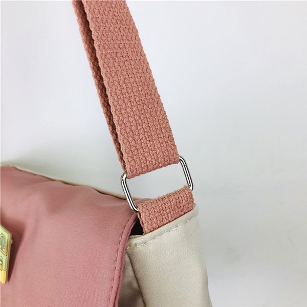 Söt Canvas liten väska kvinnlig Harajuku diagonal väska rosa