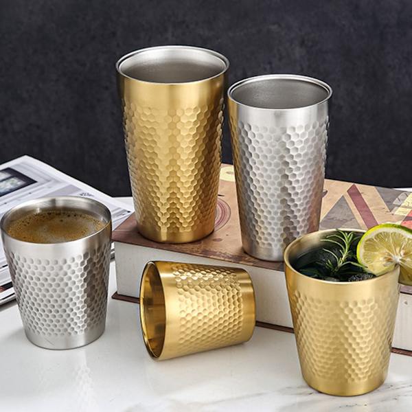 Dobbeltvegg ølkopper Kaldtvannsdrikkekopp GULL 450ML gold 450ml