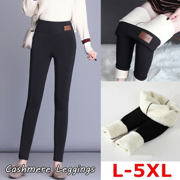 Fleeceforede Leggings Vinter Leggings GRÅ 5XL Grey 5XL