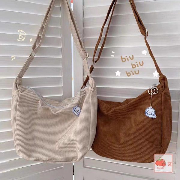 Corduroy Crossbody Bag Axelväska KHAKI Khaki