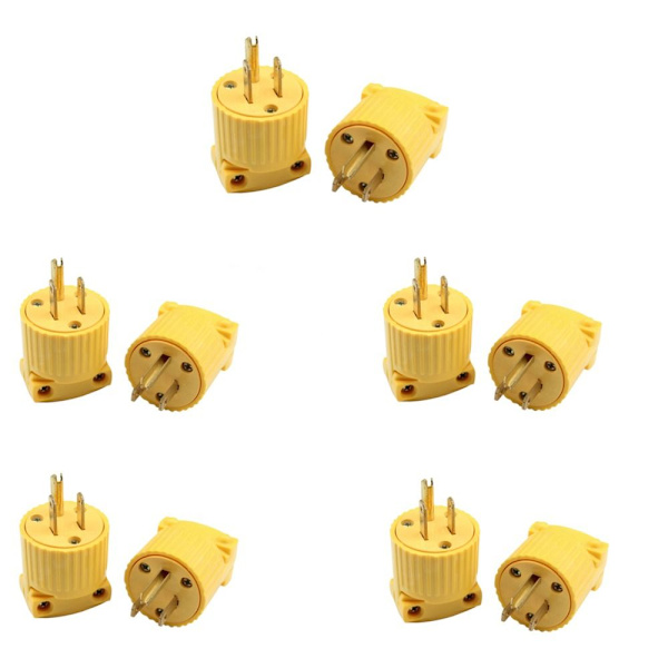 10 kpl US Standard 3 Prong Plug Replacement Plug Power 10 pcs