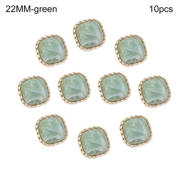 10 stk Tøjknapper Skjorteknapper GRØN 22MM10STK 10STK green 22MM10pcs-10pcs