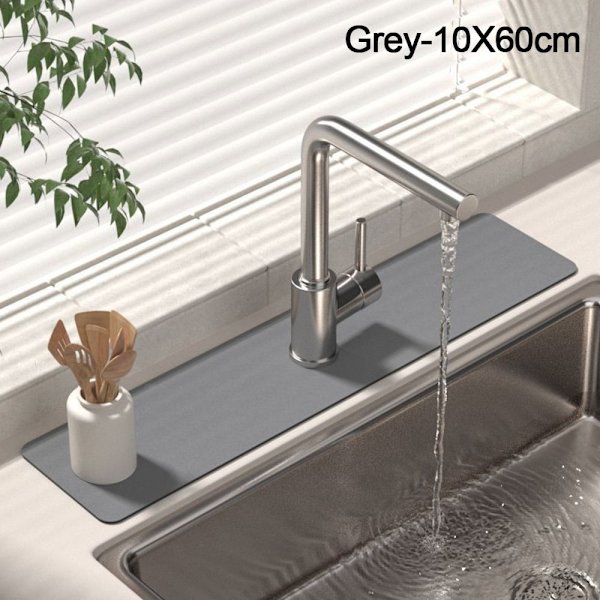 Kran Dräneringsmatta Halkfri Absorberande Dyna GRÅ 10X60CM grey 10X60cm