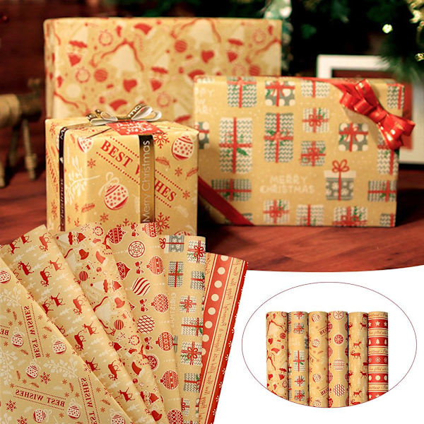 2 ark 50*70 cm julklappspapper DIY-påse 4 4