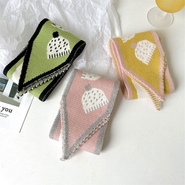 Liten Scarf Stickad Sjal Scarf ROSA pink
