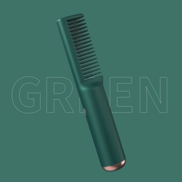 Suoristava Curling Brush Hiukset Hot Comb VIHREÄ green