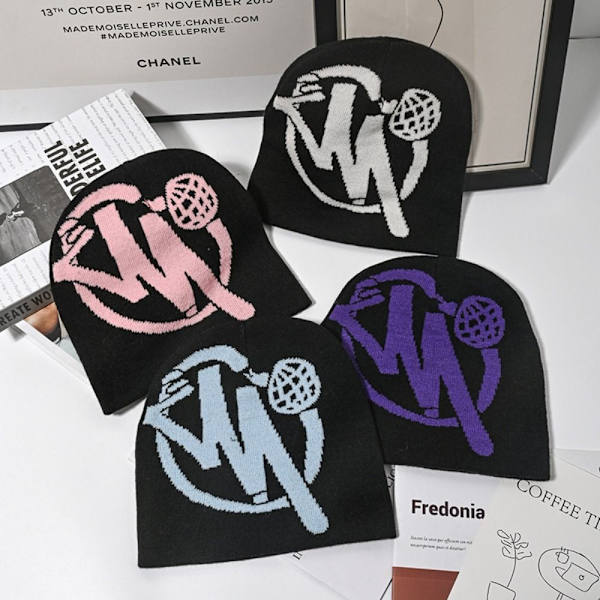 Hip Hop Cap Strikkede Huer SORT&HVID black&white