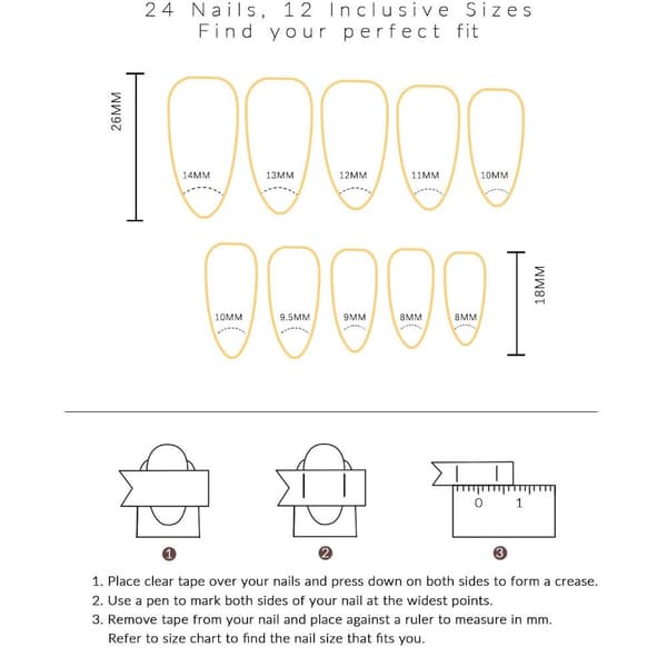 False Nails Long Almond 2 2 2