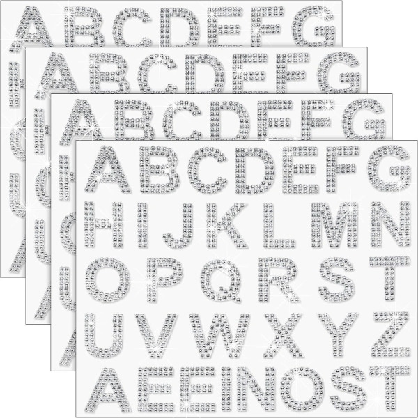 170 st Rhinestone Letters Sticker Stick på Bling Alphabet