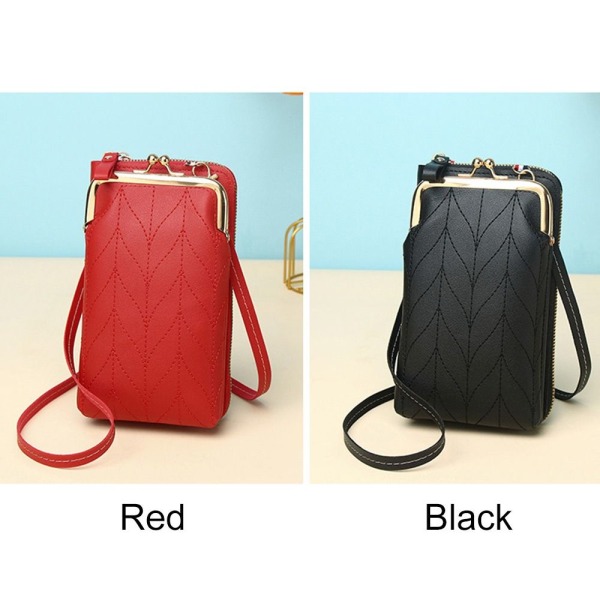 Kvinder Mobiltelefon Taske Pung Crossbody Tasker Rejse skuldertaske Red