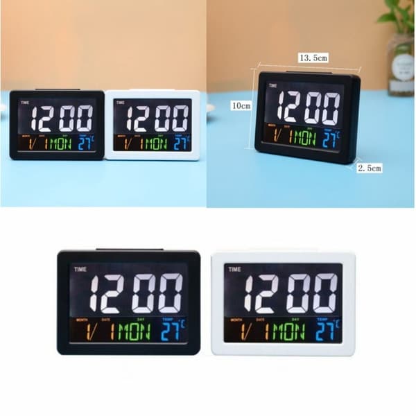 LED Klocka Skrivbordsklocka VIT white