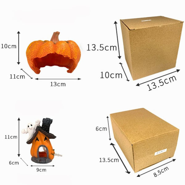 Halloween-gresskarfigur miniatyrgresskar 3 3 3