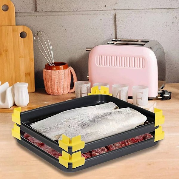 12 kpl Tray Stacker Pakastekuivausalustat KELTAINEN yellow