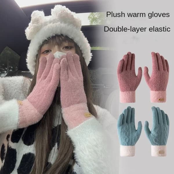 Strikkede handsker Vinterhandsker LILLA purple