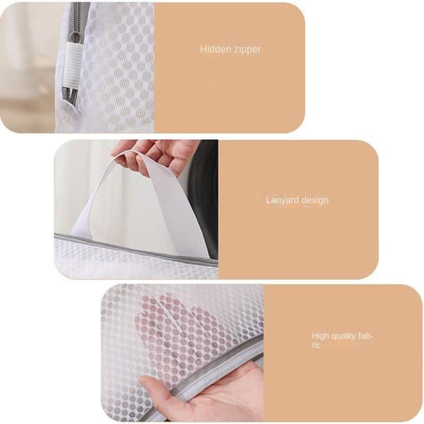 4 stk. vaskeposer med glidelås White 4Pcs-4Pcs
