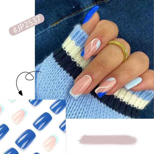 24stk False Nails Long Square JP2477 JP2477 JP2477