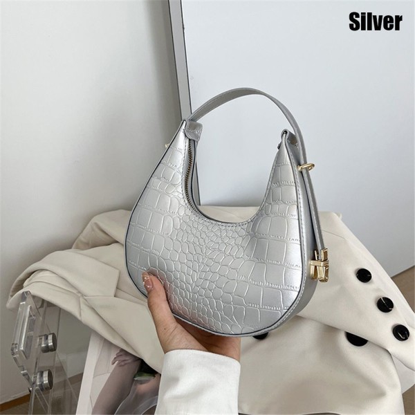 Mode underarmsväskor PU Axelväska SILVER silver