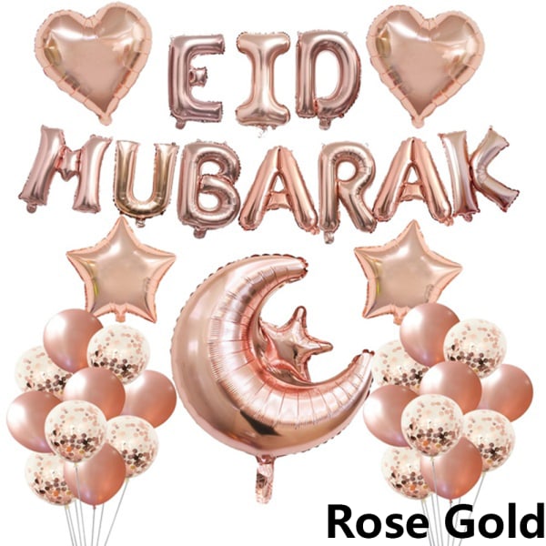 Eid Mubarak Ballonger Uppblåsbara leksaker ROSE GULD rose gold