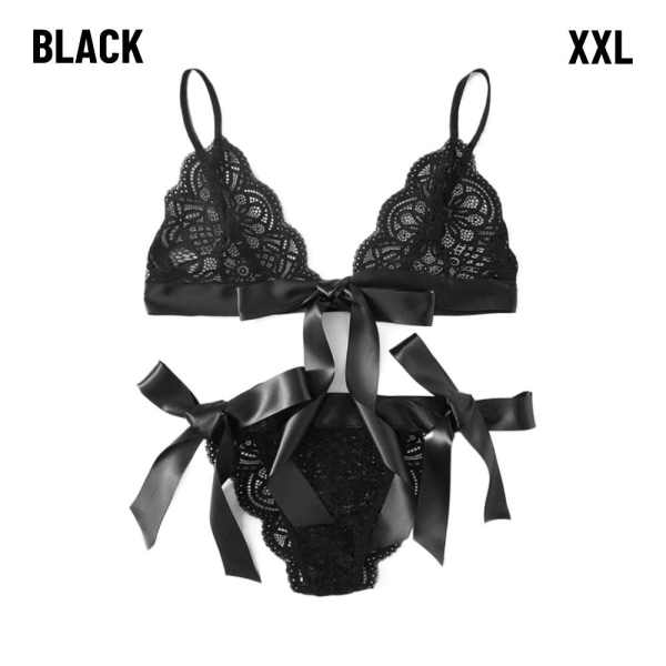 Trepunktsunderkläder Split Piece Underkläder SVART XXL black XXL