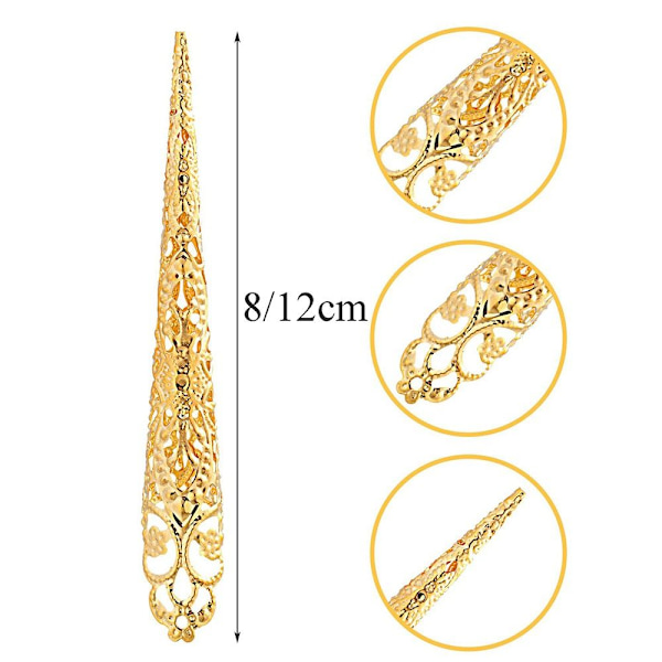 10 kpl tekokynsien sormenkynsien kärki GOLD 12CM10 kpl 10 kpl Gold 12cm10Pcs-10Pcs