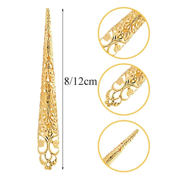 10 stk falsk negle finger neglespids GULD 12CM10STK 10STK Gold 12cm10Pcs-10Pcs