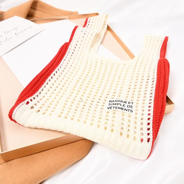 Knit Handbag Kangaskassi VILLA purple