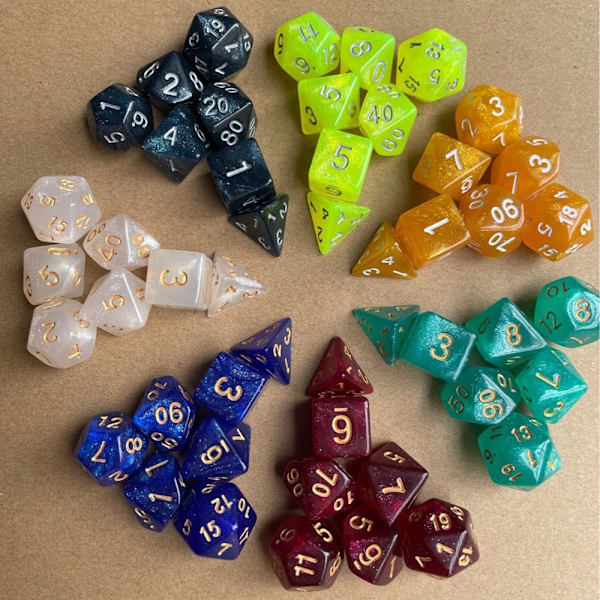 7 st/set DND tärningar Polyhedral tärningar 06 06 06