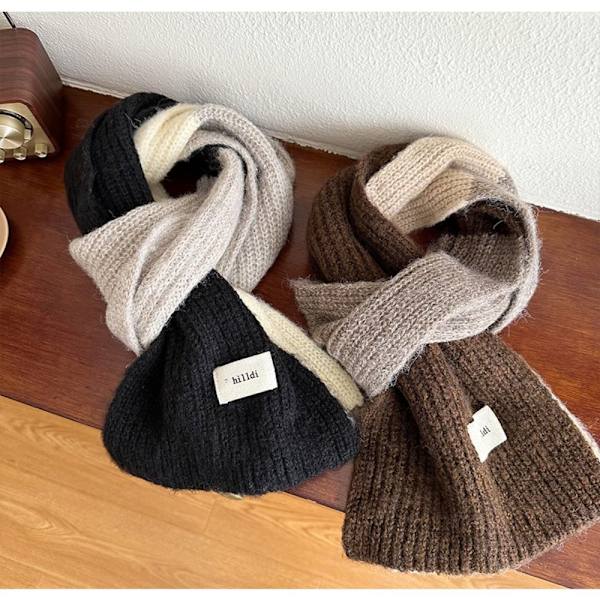 Farge Kontrast Skjerf Strikkede Skjerf KAFFE coffee